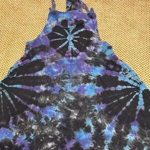 Tie-Dye Jumpsuit in Black and Blue